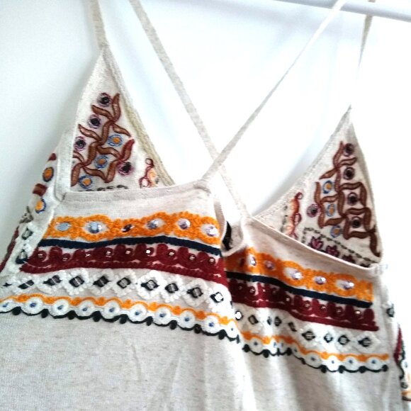 Zara knit embroidered strappy tank top camisole NWOT - Picture 3 of 8